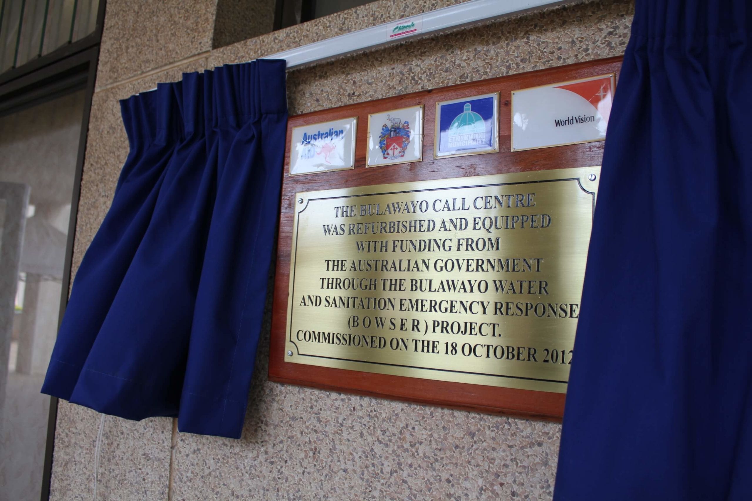 Plaque on wall